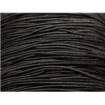 Bobine 100 mètres env - Fil Cordon Tissu Elastique Nylon 1mm Noir 