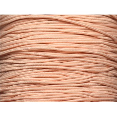 Bobine 100 mètres env - Fil Cordon Tissu Elastique 1mm Rose saumon clair pastel 