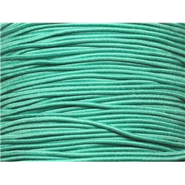 Bobine 100 mètres env - Fil Cordon Tissu Elastique 1mm Vert Turquoise Emeraude 