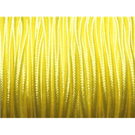 Spoel ongeveer 45 meter - Soutache satijnstof lanyard koord 2,5 mm geel 