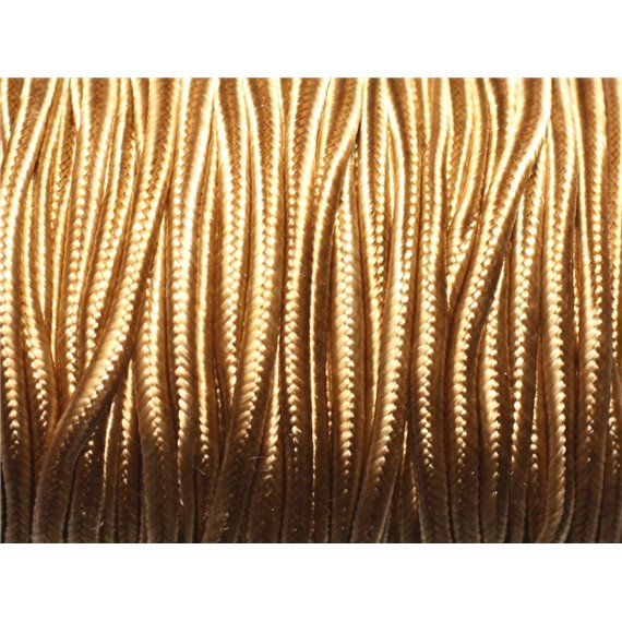 Bobine 45 mètres env - Cordon Lanière Tissu Satin Soutache 2.5mm Beige Caramel 