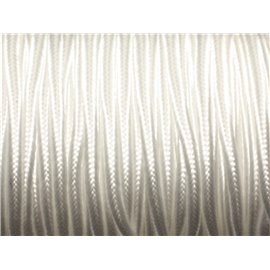 Spule ca. 45 Meter - White Soutache Satin Fabric Lanyard Cord 2,5mm 