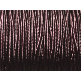 Spoel ongeveer 45 meter - Soutache satijn stof lanyard koord 2,5 mm bruin koffie bruin 