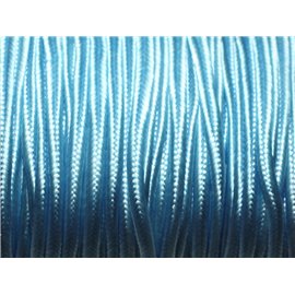 Spoel ongeveer 45 meter - Soutache satijnstof lanyard koord 2,5 mm Lichtblauwe lucht 