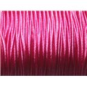 Bobine 45 mètres env - Cordon Lanière Tissu Satin Soutache 2.5mm Rose Fuchsia 