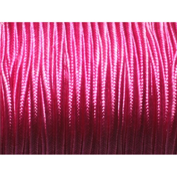 Bobine 45 mètres env - Cordon Lanière Tissu Satin Soutache 2.5mm Rose Fuchsia 