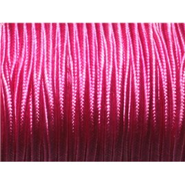 Bobina di circa 45 metri - Cordino per cordino in tessuto satinato soutache 2,5 mm fucsia rosa 
