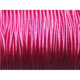 Spoel ongeveer 45 meter - Soutache satijnstof lanyard koord 2,5 mm fuchsia roze 