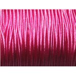 Bobine 45 mètres env - Cordon Lanière Tissu Satin Soutache 2.5mm Rose Fuchsia 