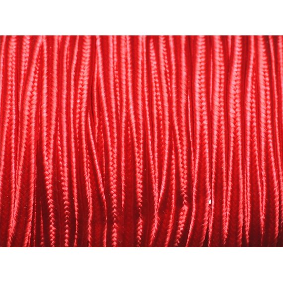 Bobine 45 mètres env - Cordon Lanière Tissu Satin Soutache 2.5mm Rouge 