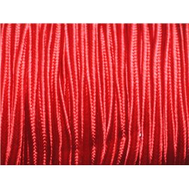 Carrete de aproximadamente 45 metros - Cordón de cordón de tela de satén rojo Soutache 2.5 mm 