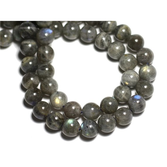 Fil 39cm 60pc env - Perles de Pierre - Labradorite Boules 6mm