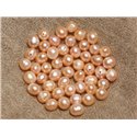 Fil 36cm 62pc env - Perles culture eau douce roses Boules Olives 5-7mm 