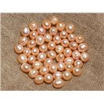 Fil 36cm 62pc env - Perles culture eau douce Boules Olives 5-7mm Rose clair pastel