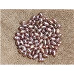 Fil 36cm 90pc env - Perles culture eau douce Olives 3-5mm Rose 