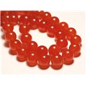 Fil 39cm 32pc env - Perles de Pierre - Jade Boules 12mm Orange 