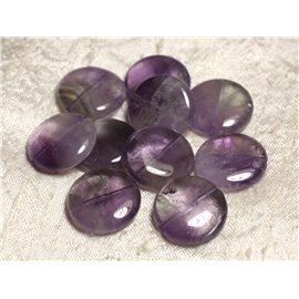 Thread 39cm approx 19pc - Stone Beads - Amethyst Palets 20mm 