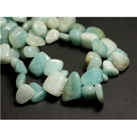 Thread 39cm approx 44pc - Stone Beads - Amazonite Chips 8-16mm 