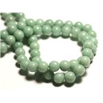 Fil 39cm 52pc env - Perles de Pierre - Jade Boules 8mm Vert clair amande Pastel 