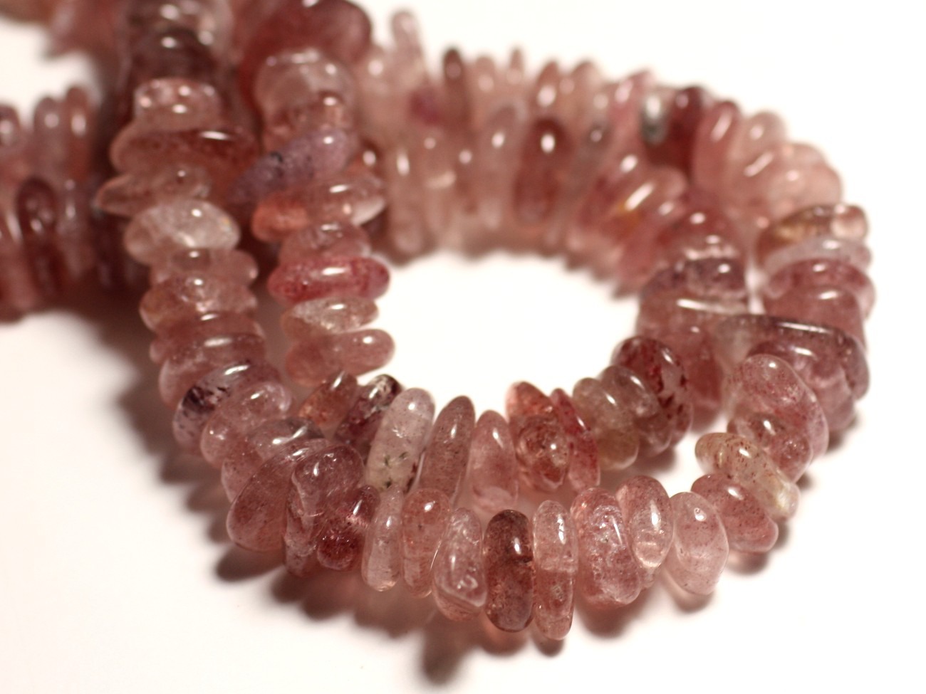 Fil 39cm 120pc env - Perles de Pierre Quartz Hématite Hématoide Chips Palets Rondelles 8-15mm 