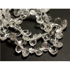 Thread 39cm 50pc approx - Stone Beads - Crystal Quartz Chips 8-15mm 