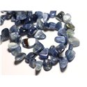 Fil 39cm 50pc env - Perles de Pierre - Cyanite Chips 6-16mm 