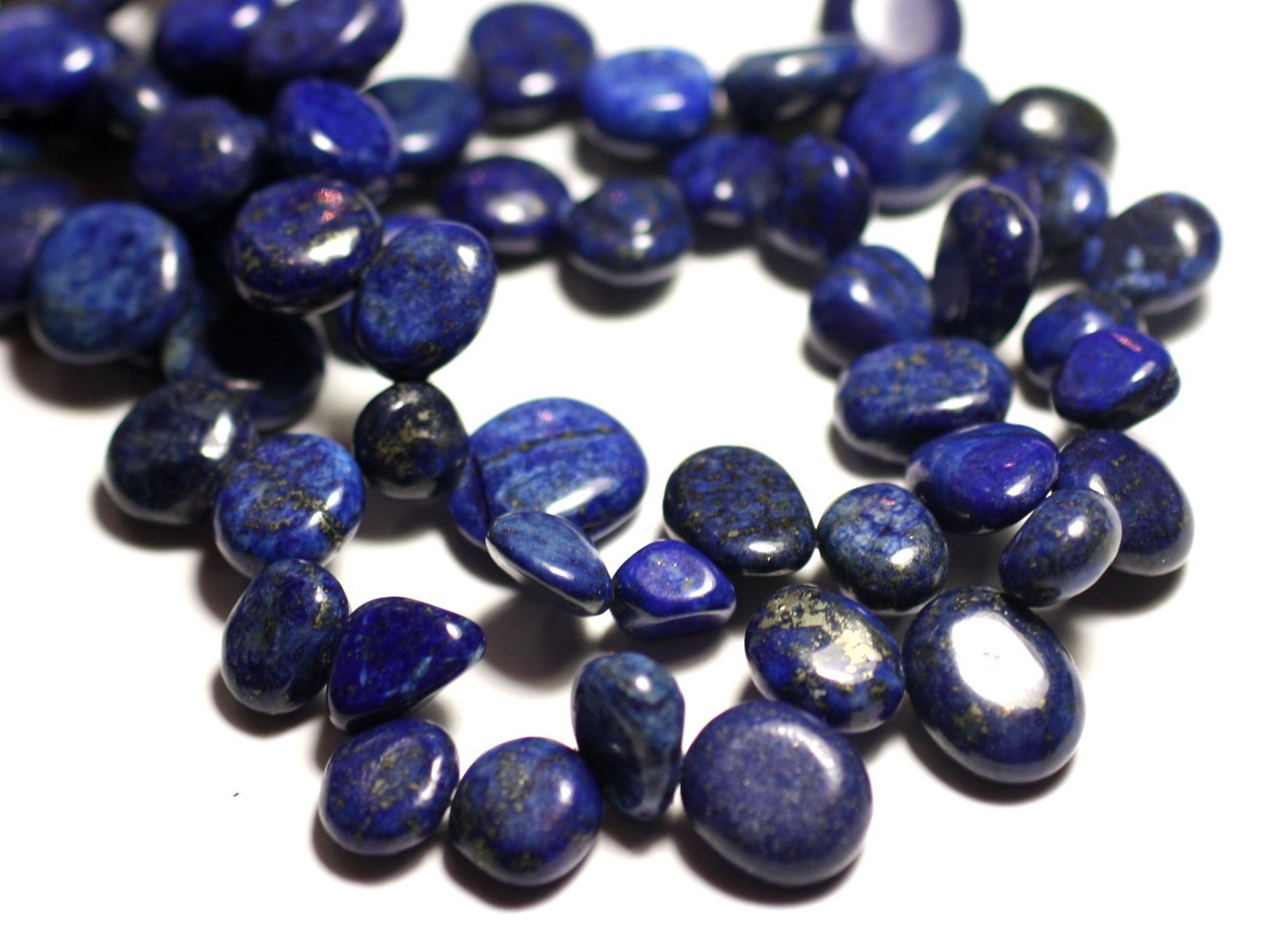 Fil 39cm 46pc env - Perles Pierre - Lapis Lazuli Chips 8-14mm