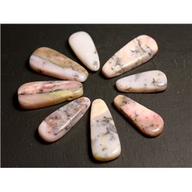 Thread 39cm 22pc approx - Beads Stone Pendants - Pink Opal Drops 25-38mm 