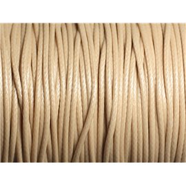 90 Meter Spule - Gewachste Baumwollschnur 1,5 mm Hellbeige Creme Elfenbein 