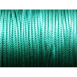 Bobina de 90 metros - Hilo de cordón de algodón encerado 1 mm Verde esmeralda Turquesa 