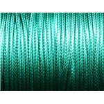 Bobine 90 mètres - Fil Cordon Coton Ciré 1.5mm Vert Emeraude Turquoise 