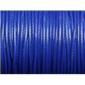 Bobine 90 mètres - Fil Cordon Coton Ciré 1.5mm Bleu Roi 