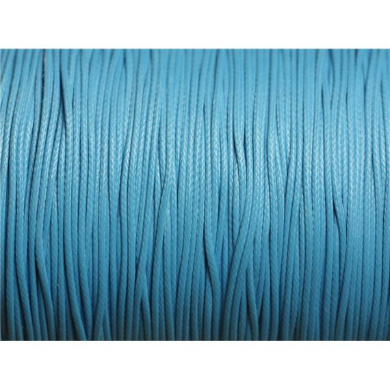 Bobine 180 mètres - Fil Cordon Coton Ciré 0.8mm Bleu Azur 