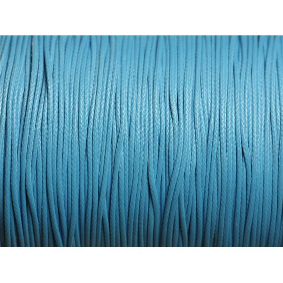 Bobine 180 metres env - Fil Corde Cordon Coton Ciré 0.8mm Bleu Turquoise Azur