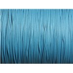 Bobine 180 mètres - Fil Cordon Coton Ciré 0.8mm Bleu Azur 