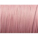 Bobine 160 metres env - Fil Corde Cordon Coton Ciré 0.8mm Rose clair poudre pastel