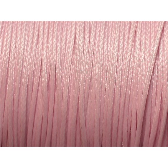 Bobine 160 metres env - Fil Corde Cordon Coton Ciré 0.8mm Rose clair poudre pastel