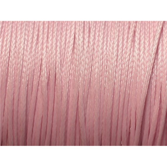 Bobine 180 mètres - Fil Cordon Coton Ciré 0.8mm Rose clair pastel 