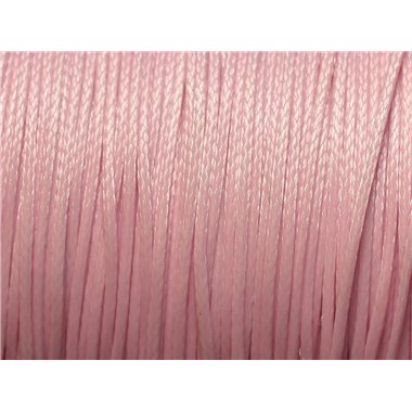 Bobine 180 mètres - Fil Cordon Coton Ciré 0.8mm Rose clair pastel 