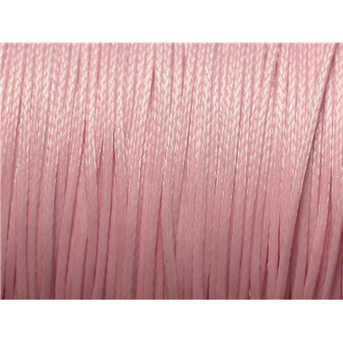 Bobine 160 metres env - Fil Corde Cordon Coton Ciré 0.8mm Rose clair poudre pastel