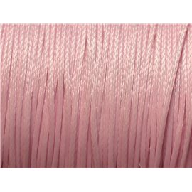 Bobine 180 mètres - Fil Cordon Coton Ciré 0.8mm Rose clair pastel 