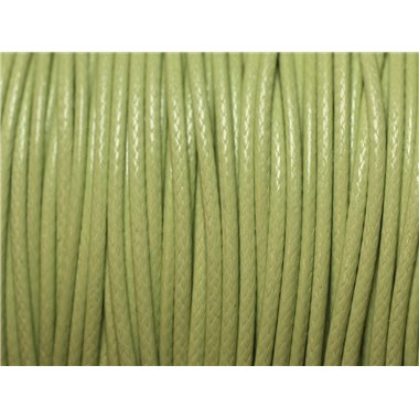 Bobine 180 mètres - Fil Cordon Coton Ciré 0.8mm Vert clair anis 
