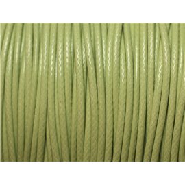 Bobine 180 metres env - Fil Corde Cordon Coton Ciré 0.8mm Vert clair anis pastel