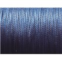 Bobine 160 metres env - Fil Corde Cordon Coton Ciré 0.8mm Bleu Marine nuit