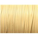 Bobine 180 mètres - Fil Cordon Coton Ciré 0.8mm blanc Jaune clair pastel ivoire crème 