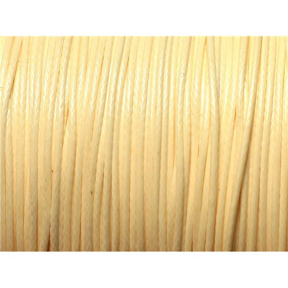 Bobine 180 metres env - Fil Corde Cordon Coton Ciré 0.8mm Jaune pastel ivoire crème