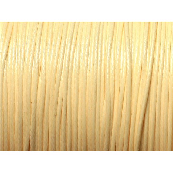 Bobine 180 mètres - Fil Cordon Coton Ciré 0.8mm blanc Jaune clair pastel ivoire crème 