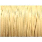 Bobine 180 mètres - Fil Cordon Coton Ciré 0.8mm blanc Jaune clair pastel ivoire crème 