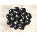 Fil 39cm 25pc env - Perles de Pierre - Hématite Ovales 14x10mm 