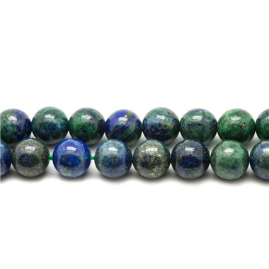 Fil 39cm 32pc env - Perles de Pierre - Chrysocolle Boules 12mm 